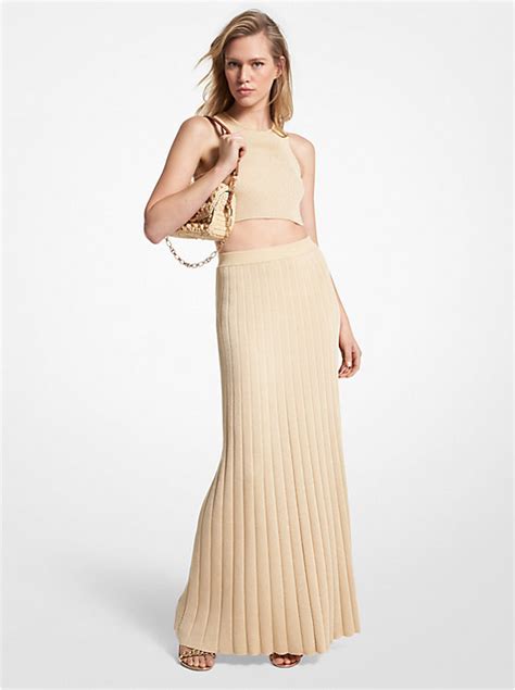 michael kors knit skirt|Metallic Ribbed Knit Skirt .